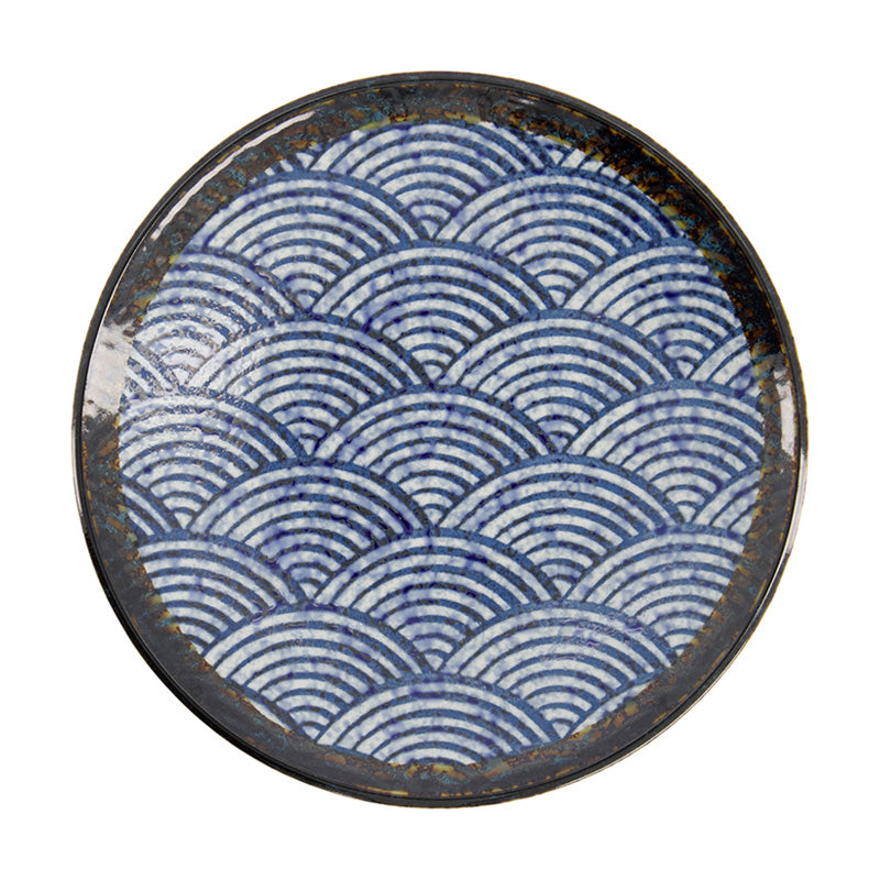 TDS Aisai Seigaiha Plate 22.7x3.1cm 18567
