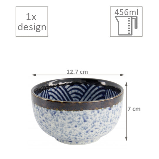 TDS Aisai Seigaiha Bowl 13x7cm 550ml 18573