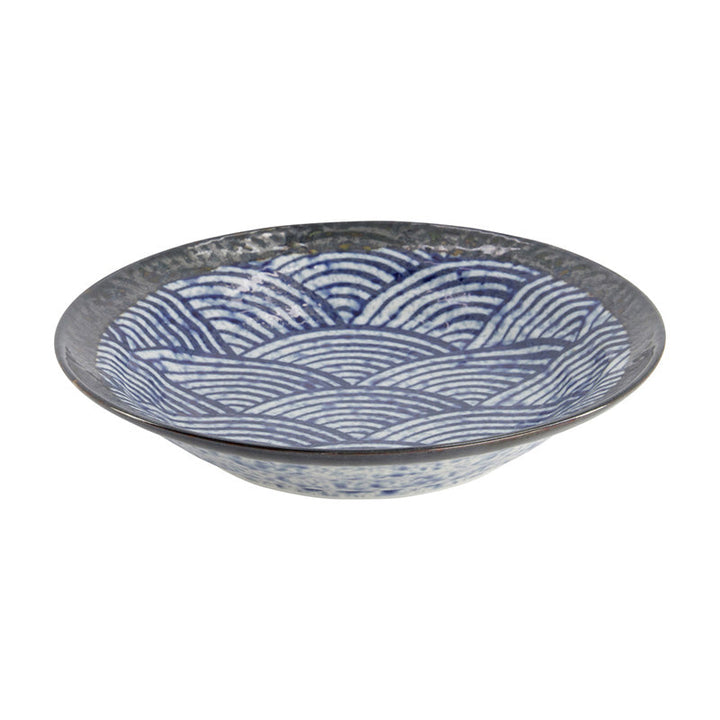 TDS Aisai Seigaiha Shallow Bowl 20.2x4cm 18578