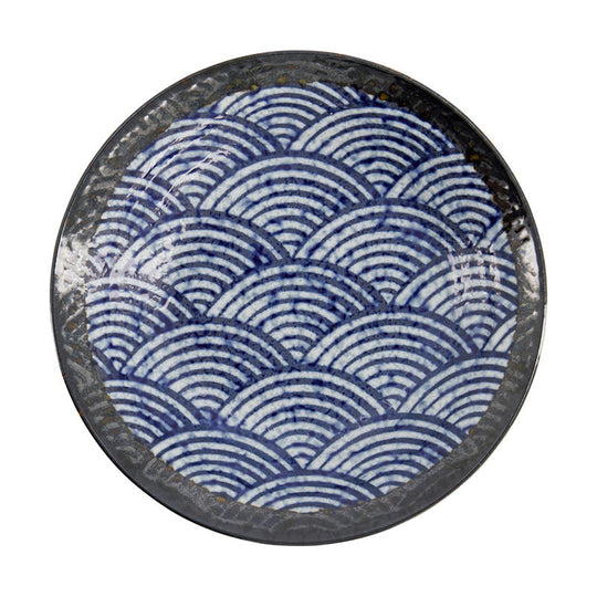 TDS Aisai Seigaiha Shallow Bowl 20.2x4cm 18578