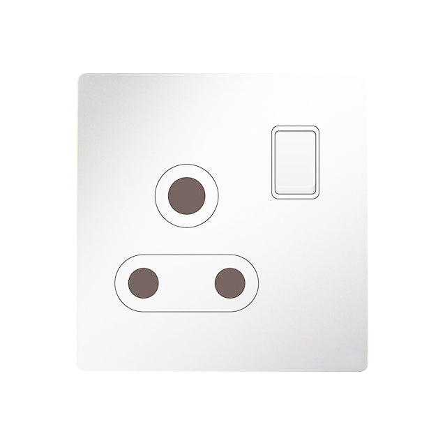 Trilif 1 Gang 15a Switched Socket - White