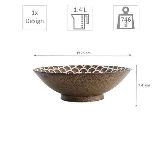 TDS Iga Matte Mermaid Design Salad Bowl 25x7.4cm 1400ml 2033