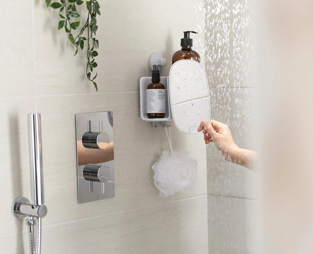 Joseph Joseph EasyStore™ Compact Shower Shelf with Adjustable Mirror