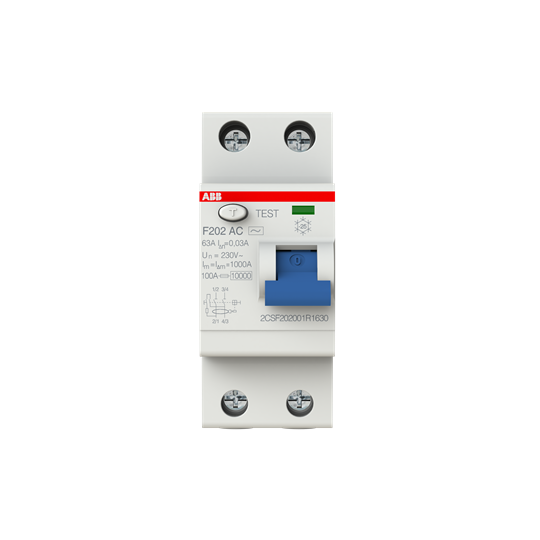 ABB RCCB F202 AC 2P 63/0.03