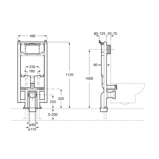 Roca Fullframe Concealed Cistern A890073020