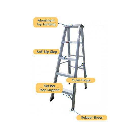 Aluminium Heavy Duty D/S Ladder 7 Step 5' 7"