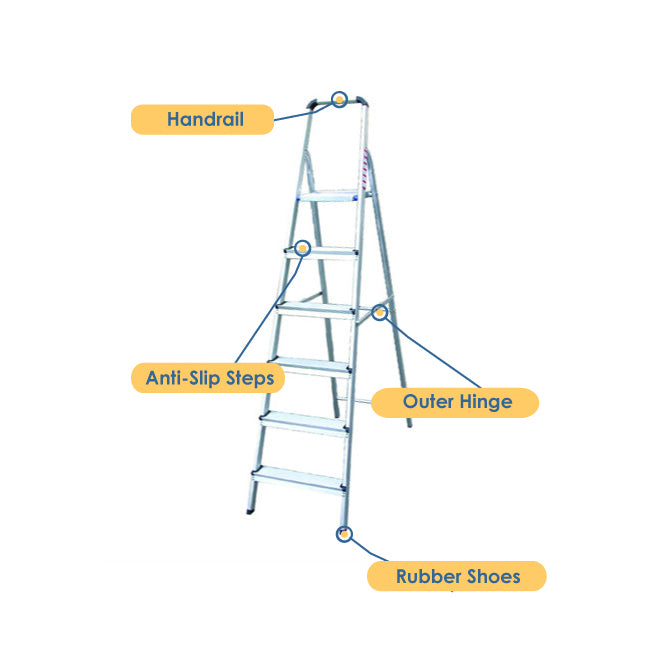 Aluminium 7 Steps Platform Ladder EZ07