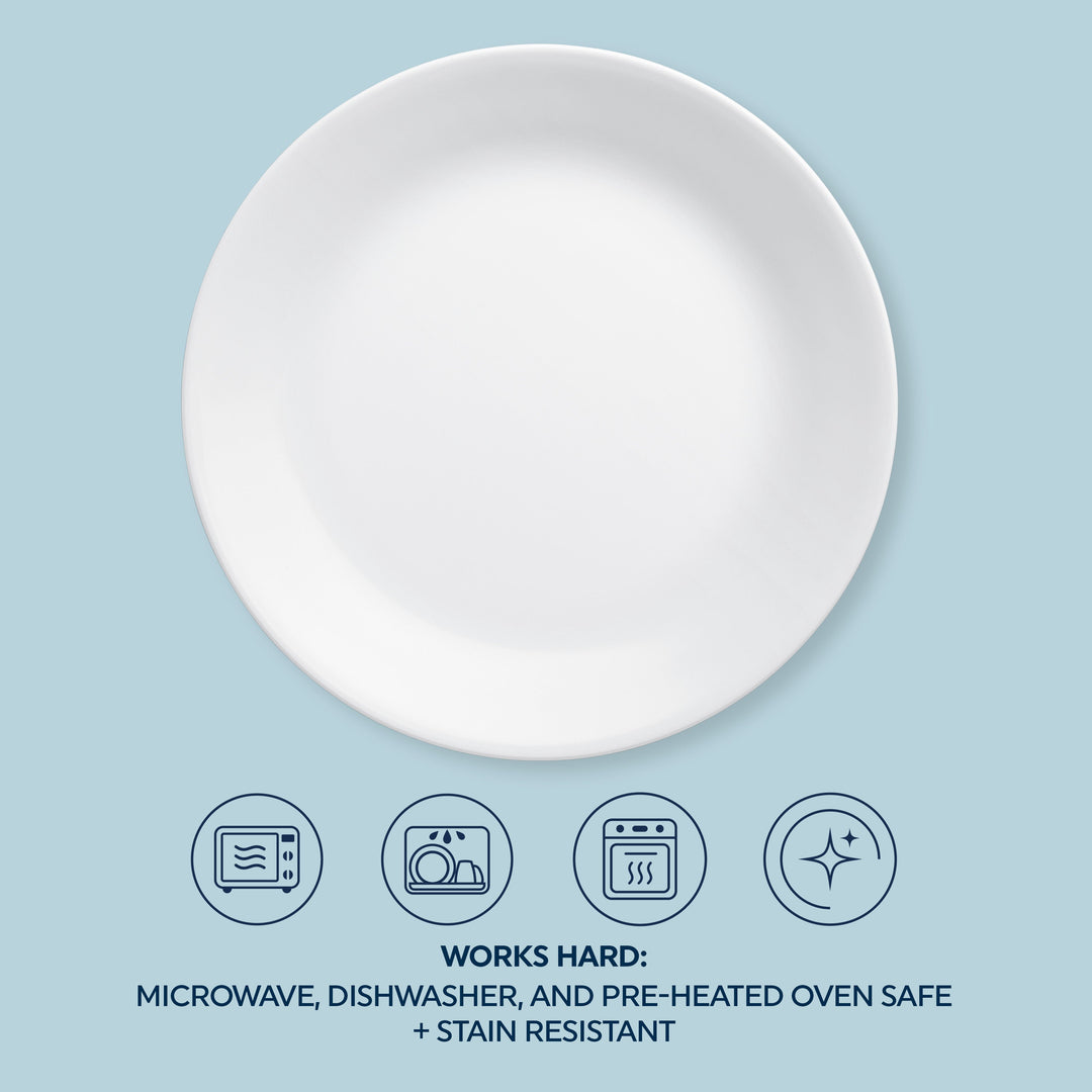 Corelle Livingware Luncheon Plate Winter Frost White 8-1/2