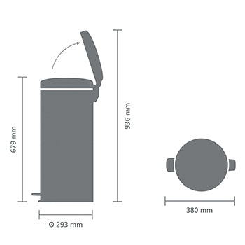 Brabantia Pedal Bin Newicon Platinum 30lt