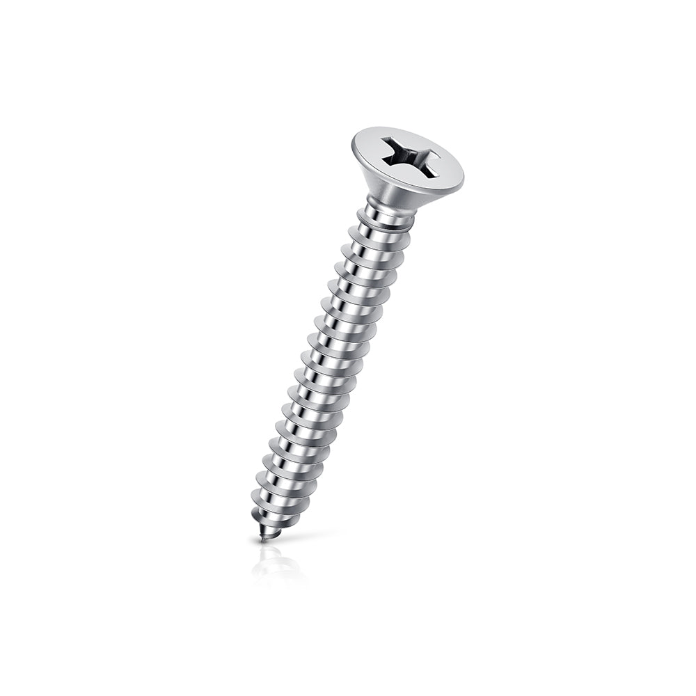 Flat Head Steel Self Tapping Screw 2" x #7