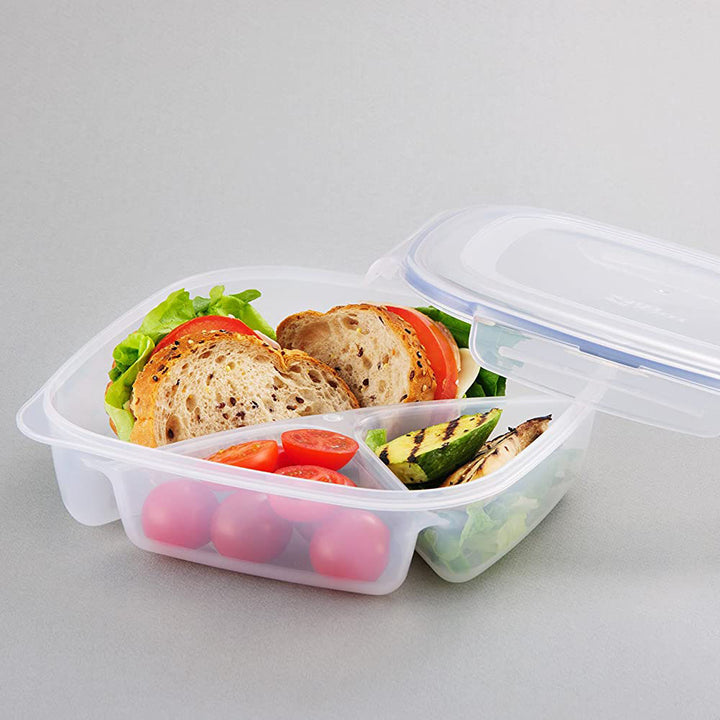 Square Short Food Container W/Divider Child Plate 750 ml