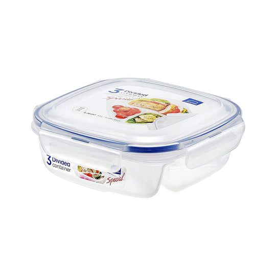 Square Short Food Container W/Divider Child Plate 750 ml