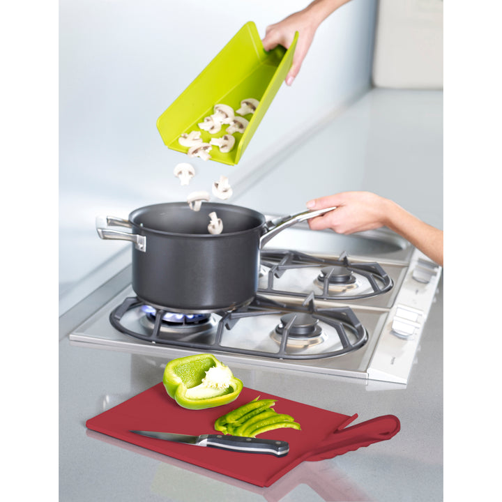 Chop2Pot™ Plus Folding Chopping Board Green Small