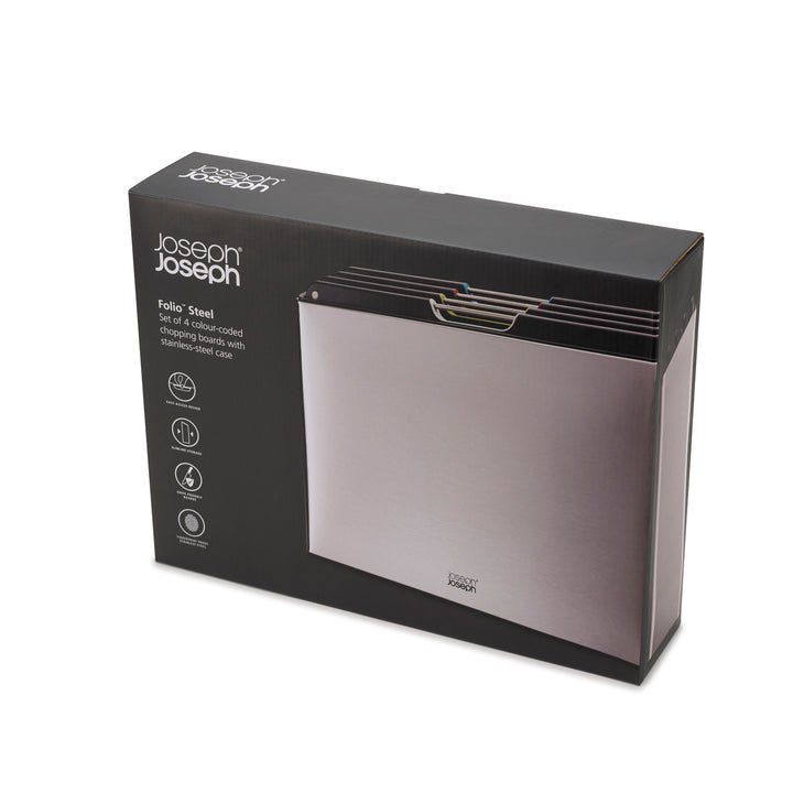 Folio™ Steel 4-piece Chopping Board Set - Stainless Steel