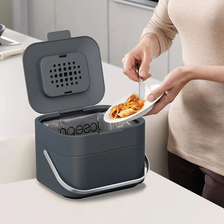 Joseph Joseph Stack 4L Food Waste Caddy Grey