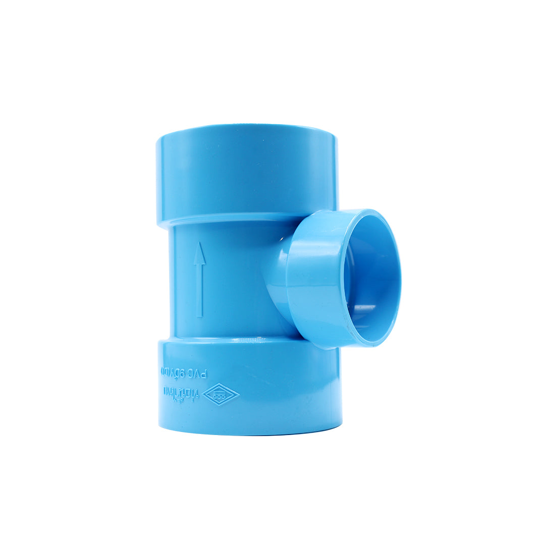 PVC 90 Degree Reducing Tee Y (DT) 3" x 1½ " Blue