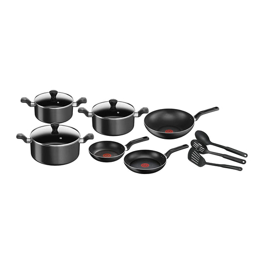 Tefal Super Cook Non-Stick Set 12 PCS Black