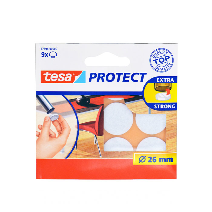 Anti-Scratch Surface Protector Felts Pre-Cut Round White