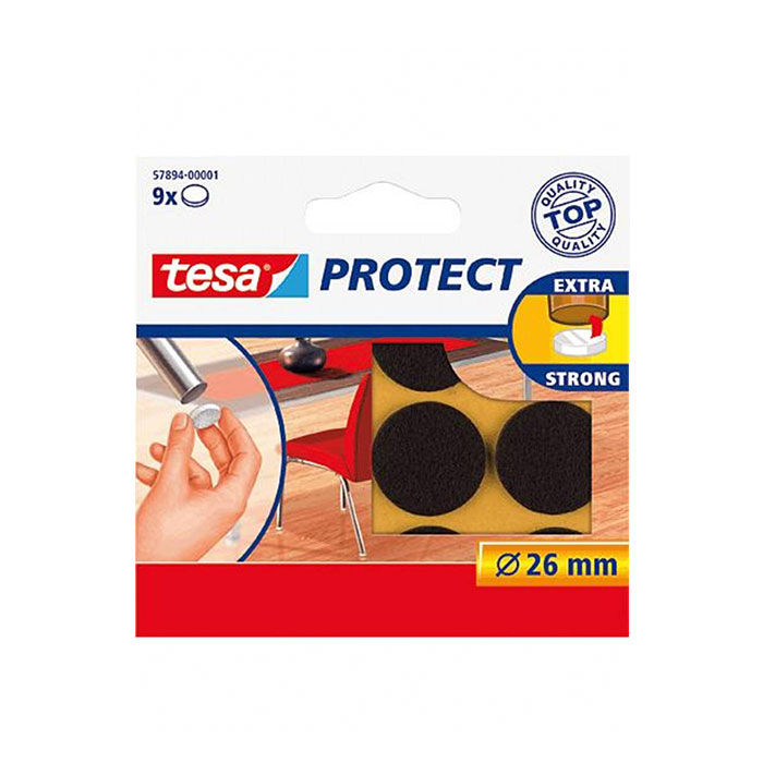 Anti-Scratch Surface Protector Felts Pre-Cut Round Brown
