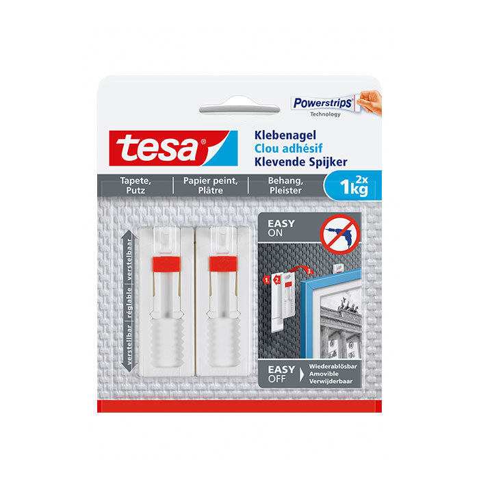 Tesa Adjustable Adhesive Nail White 2x1kg