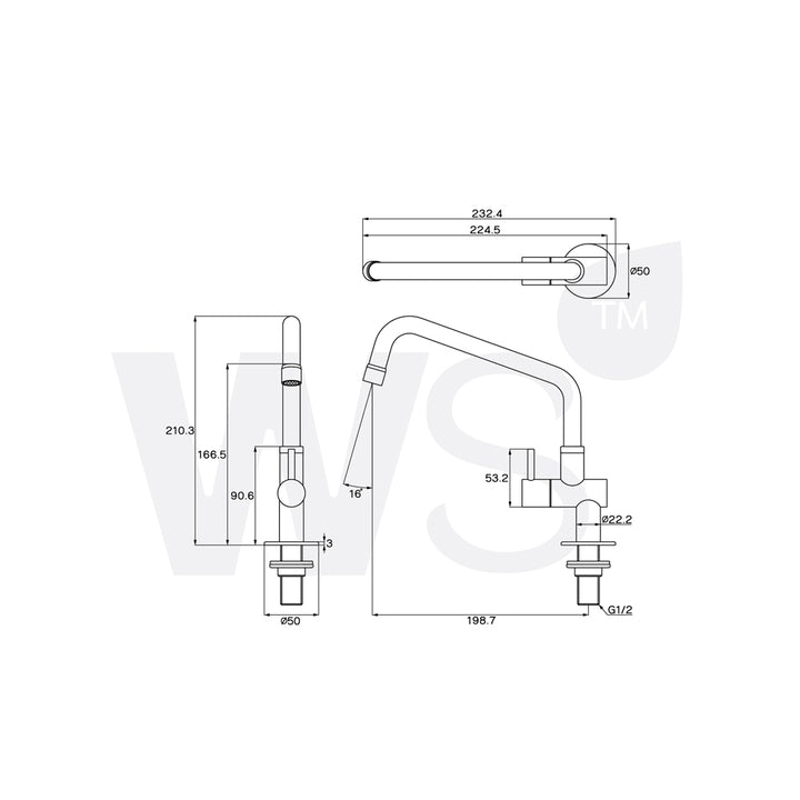 Sink Faucet 1/2 Inch WP-0433P