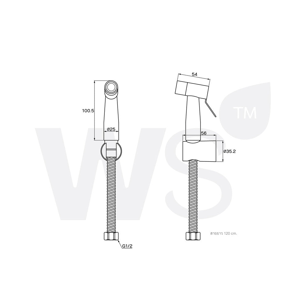 Toilet Spray With Hose SS Wp-0491s