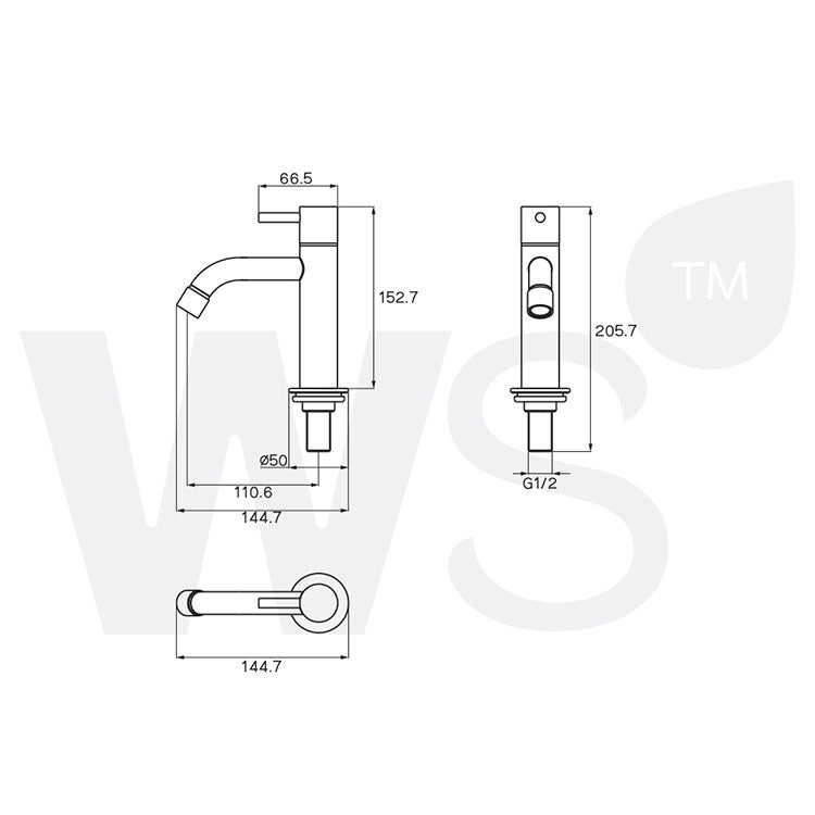 Basin Faucet 1/2in WP-0201M