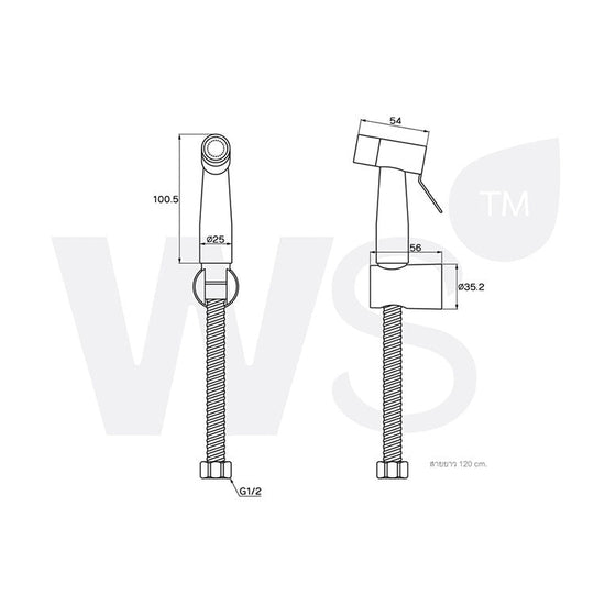 Toilet Spray With Hose White Ws-0490pwp