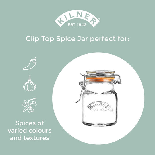 Clip Top Square Spice Jar 70ml