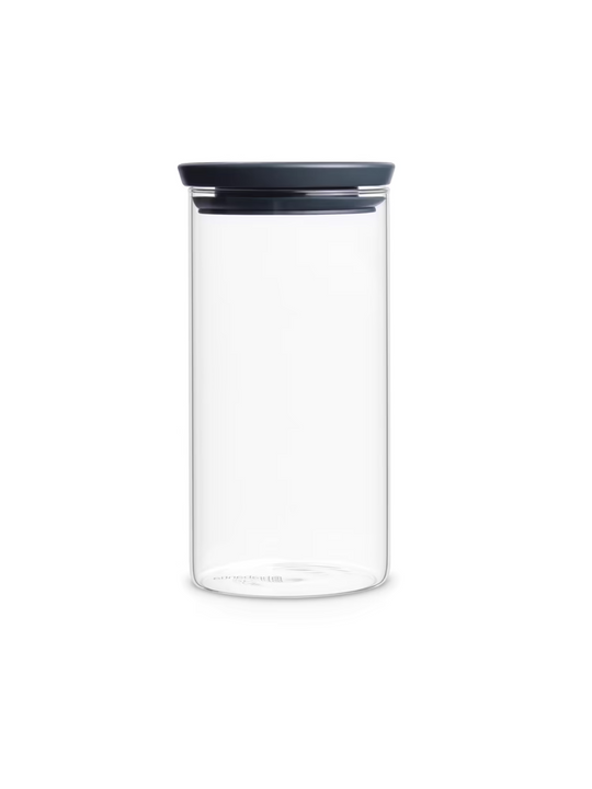 Brabantia Stackable Glass Jars-Dark Grey Lid 1.1lt