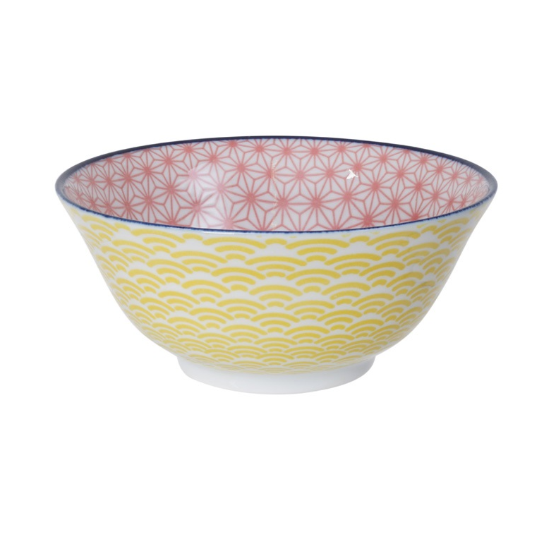 TDS Star/Wave Tayo Bowl Pink/Yellow 15.2x6.7cm