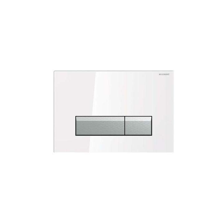 Geberit Sigma 40 Actuator Plate for Dual Flush With Integrated Odour Extraction Unit White Glass