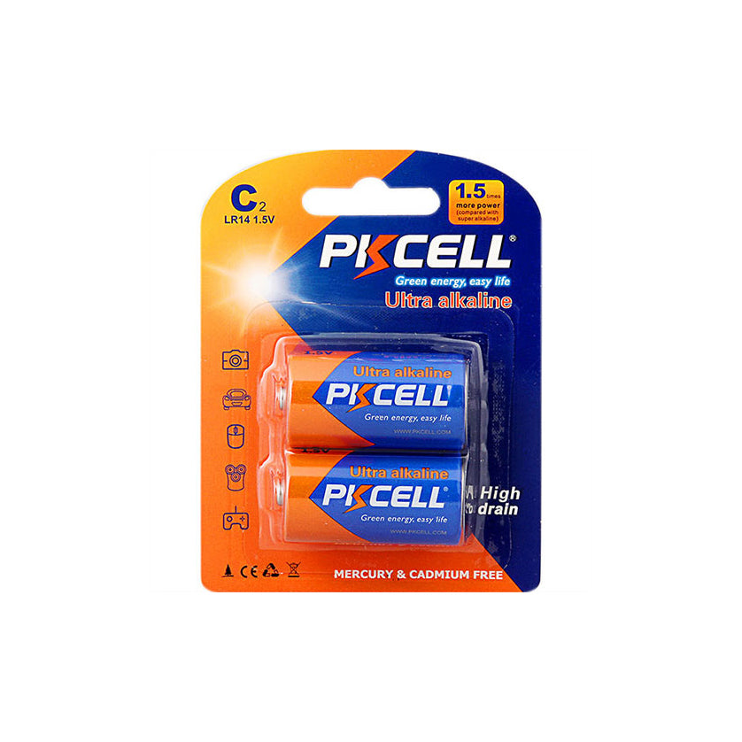 PKCELL LR14 1.5V C Ultra Alkaline Battery 2 Pcs/Card