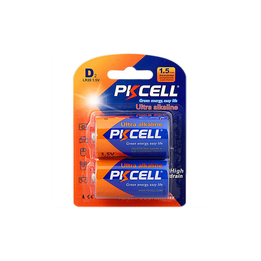 PKCELL LR20 1.5V D Ultra Alkaline Battery 2 Pcs/Card