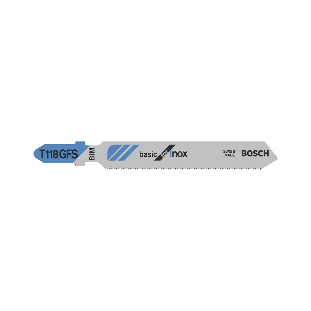 Bosch Jig Saw Blade Basic For Inox 0.5mm To 1.5mm-T118GFS