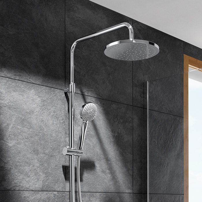 Roca Even mixer shower column with adaptable shelf