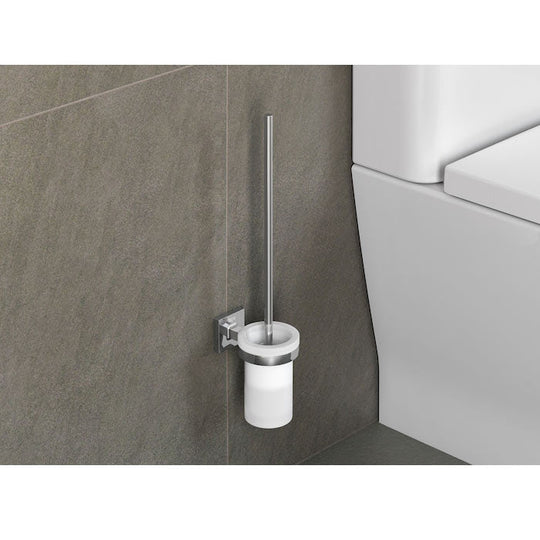 Roca Cubica Wall Toilet Brush Brilliant Chrome