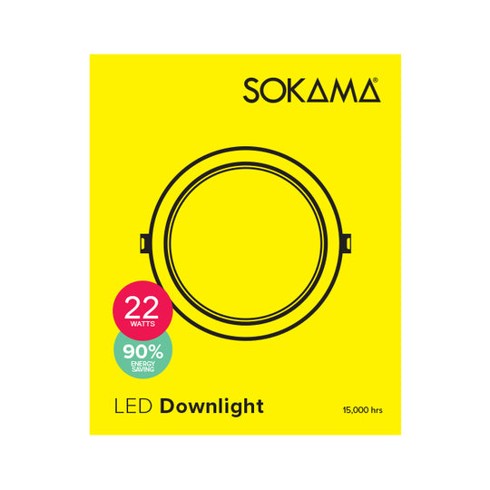 Sokama 22W Led Plastic Panel Light 225mm Round White - Daylight