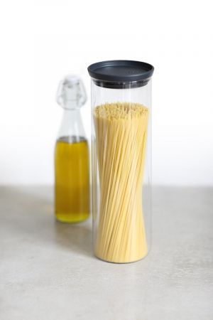 Brabantia Stackable Glass Jars Dark Grey Lid 1.9lt