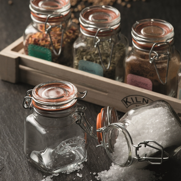 Glass Clip Top Spice Jar Set