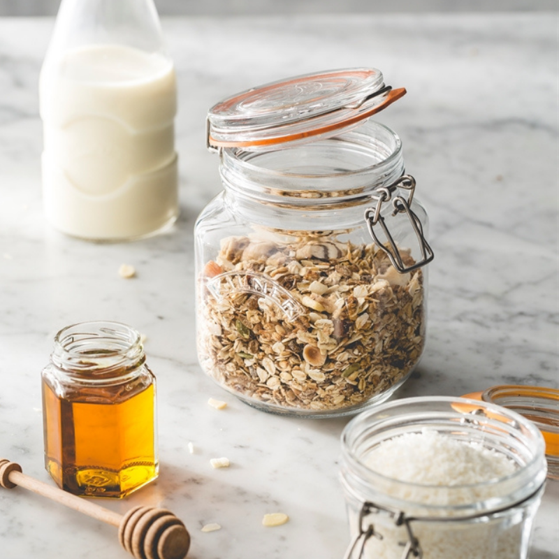 Clip Top Square Jar 1 Litre